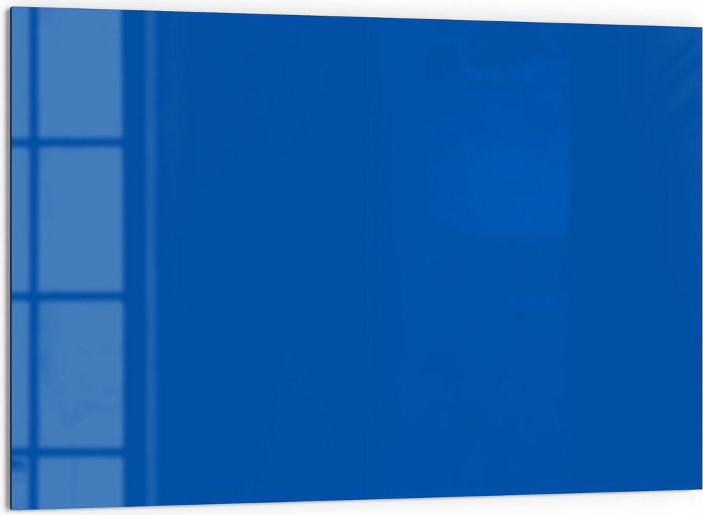 DEQORI Küchenrückwand Glas 60x40 cm 'Mittelblau' Spritzschutz Bad Rückwand Küche