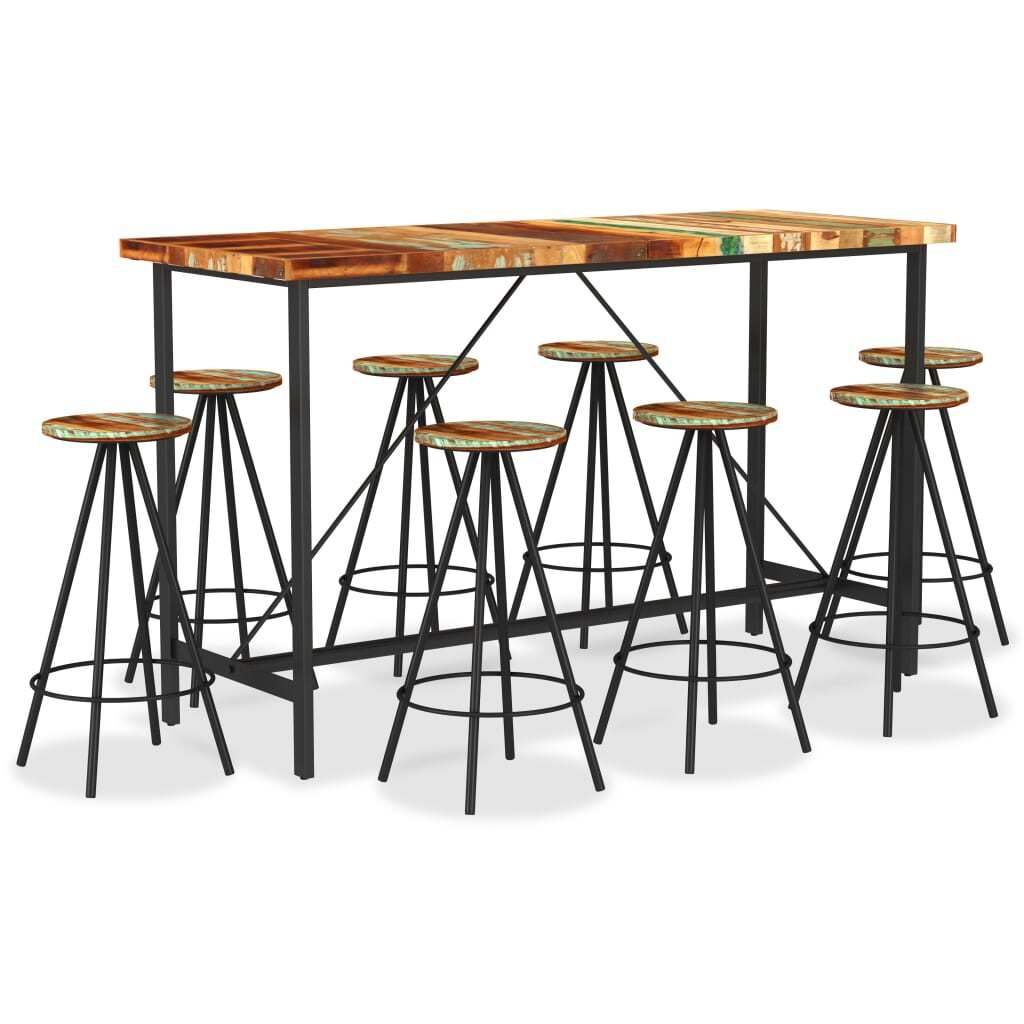 Möbel 9-tlg. Bar-Set Recyceltes Massivholz - Esszimmer 3053445