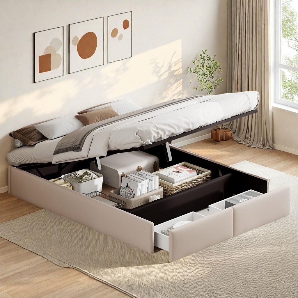Fortuna Lai Polsterbett 140x200 cm, Leinenbett mit Produktbild 
