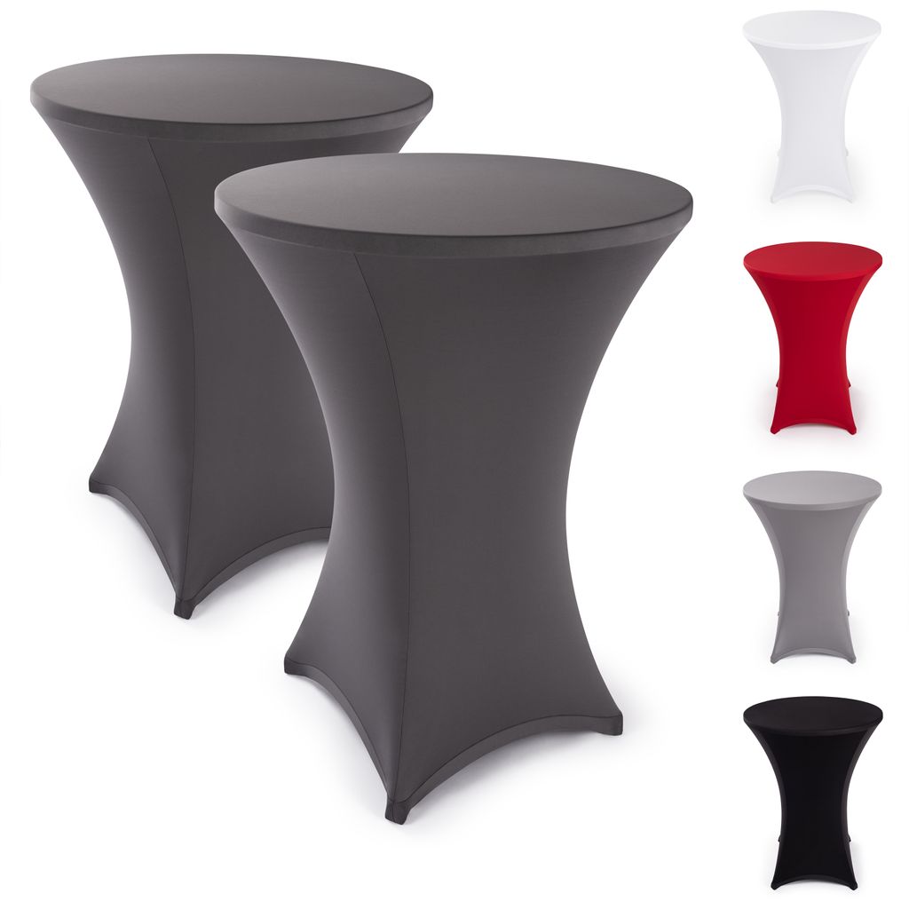Blumtal 5er Set Stretch Stehtisch Hussen Bügelfrei - e Tischhussen für Stehtische Ø 70 – 75 cm, Verstärkung im Fußbereich, waschmaschinengee...