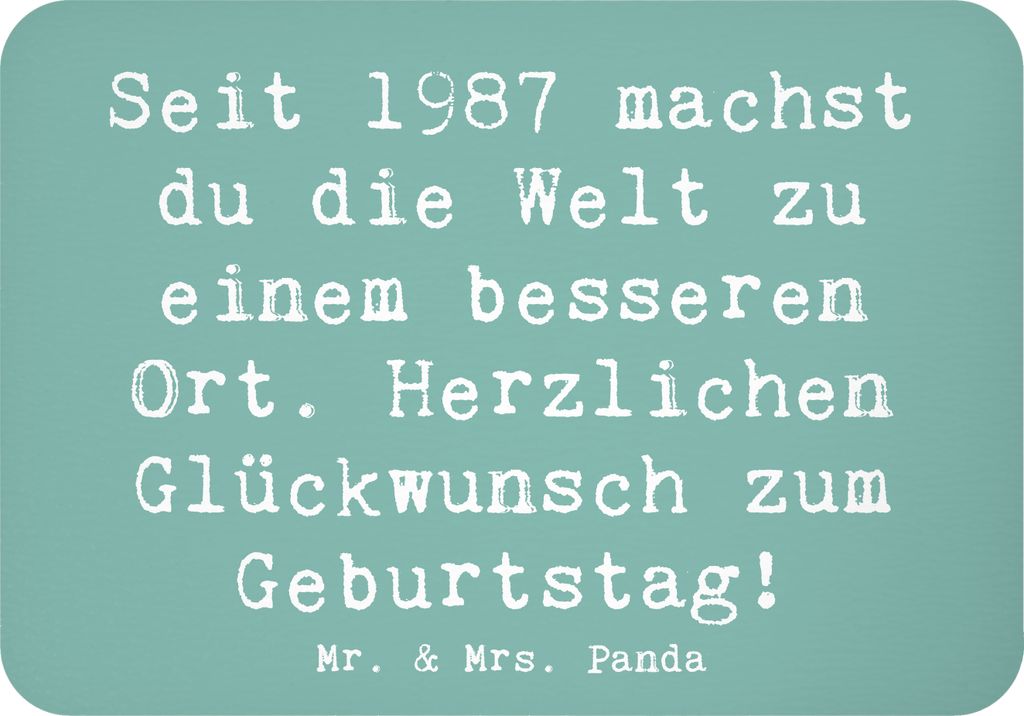 Mr. & Mrs. Panda magnet Spruch 1987 Geburtstag - Meeresbrise - Geschenk, haftmagnet, Glückwunsch, Erinnerungen, herzlichen, büromagnet, Pinnwandm...