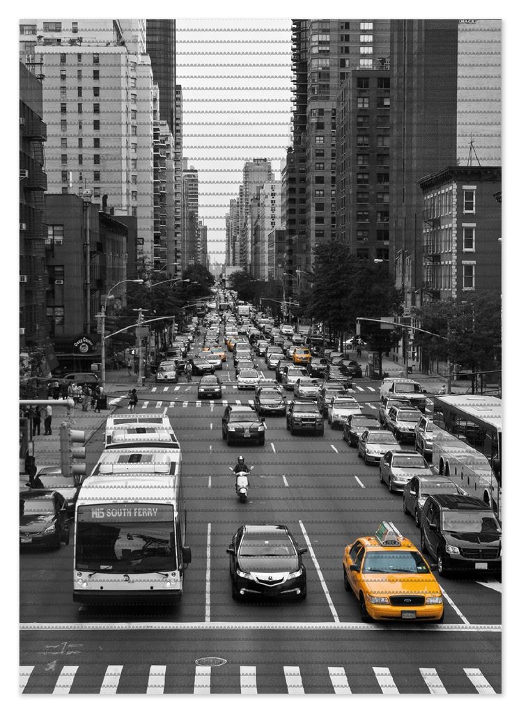 Wallario Duschmatte Antirutschmatte Badmatte Fußmatte New York Yellow Taxi I, Größe ca. 70 x 50 cm