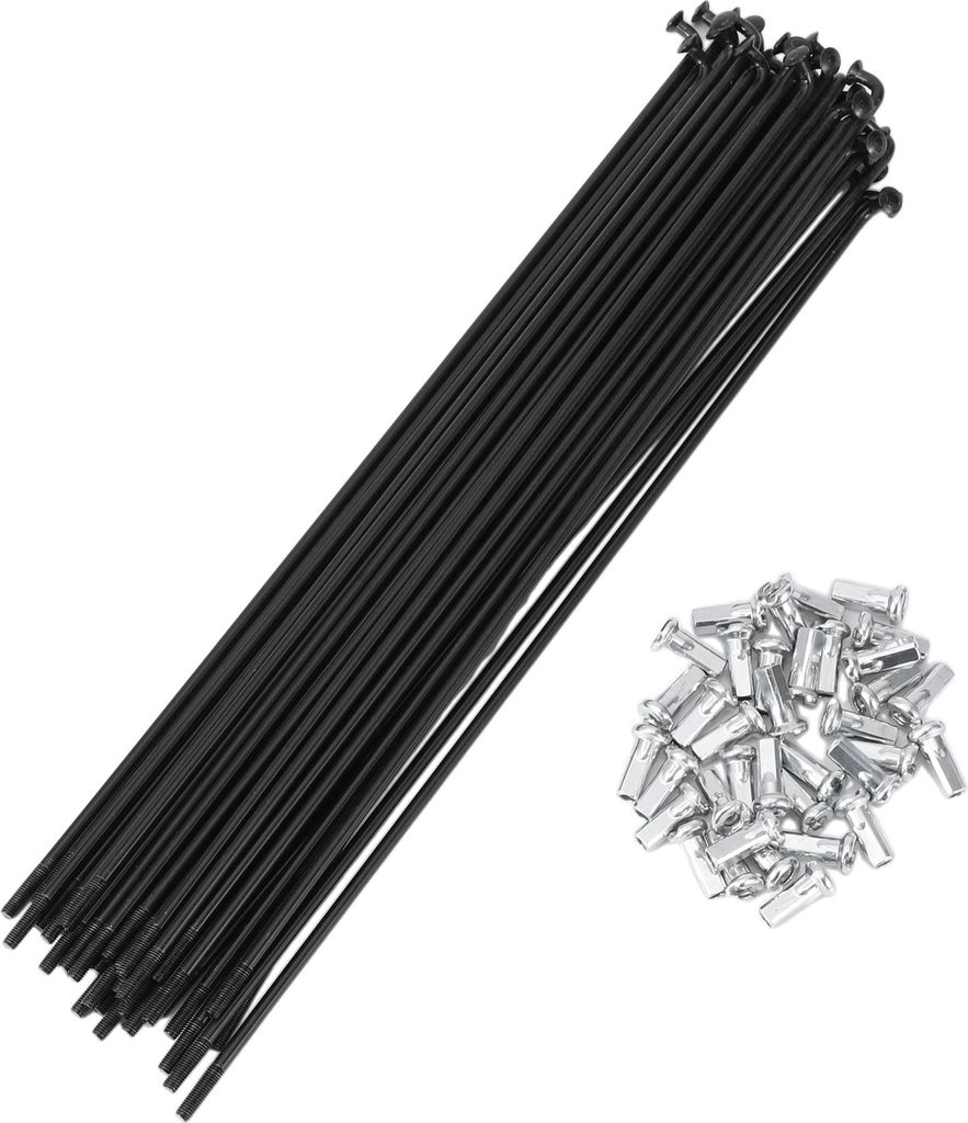 36 Set 12G Fahrradspeichen 210mm Fahrradspeichen 45 Stahl Schwarz