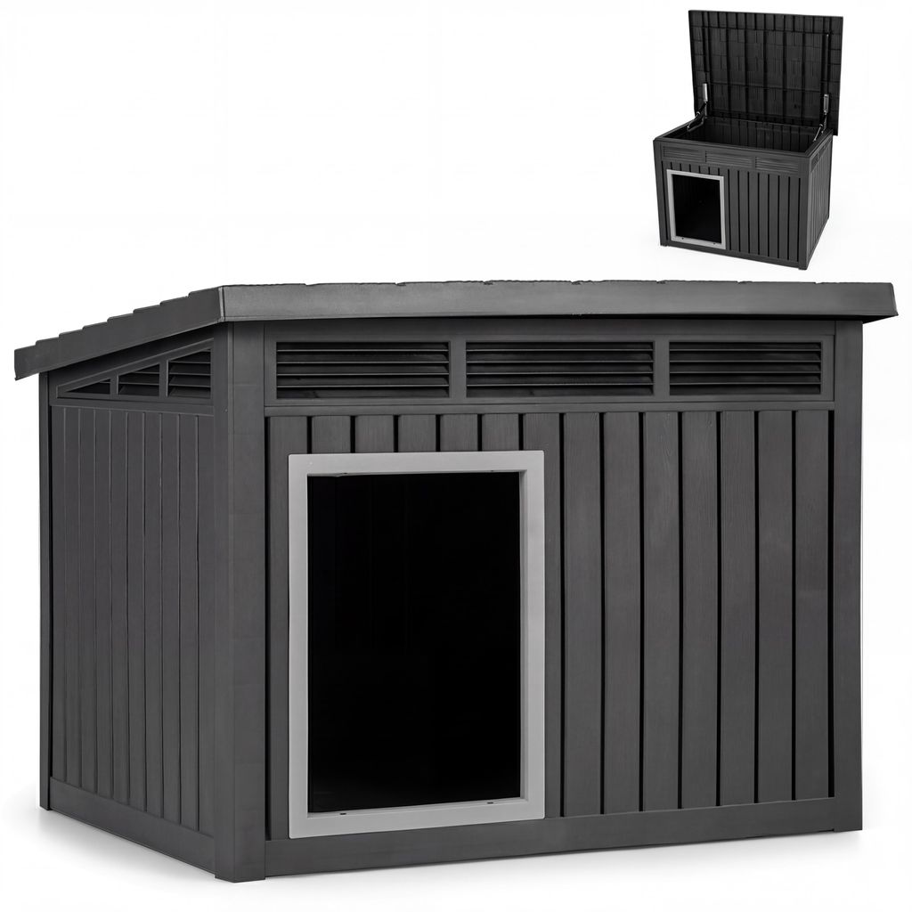 KOMFOTTEU Hundehütte Outdoor, Hundehaus für mittelgroße Produktbild 