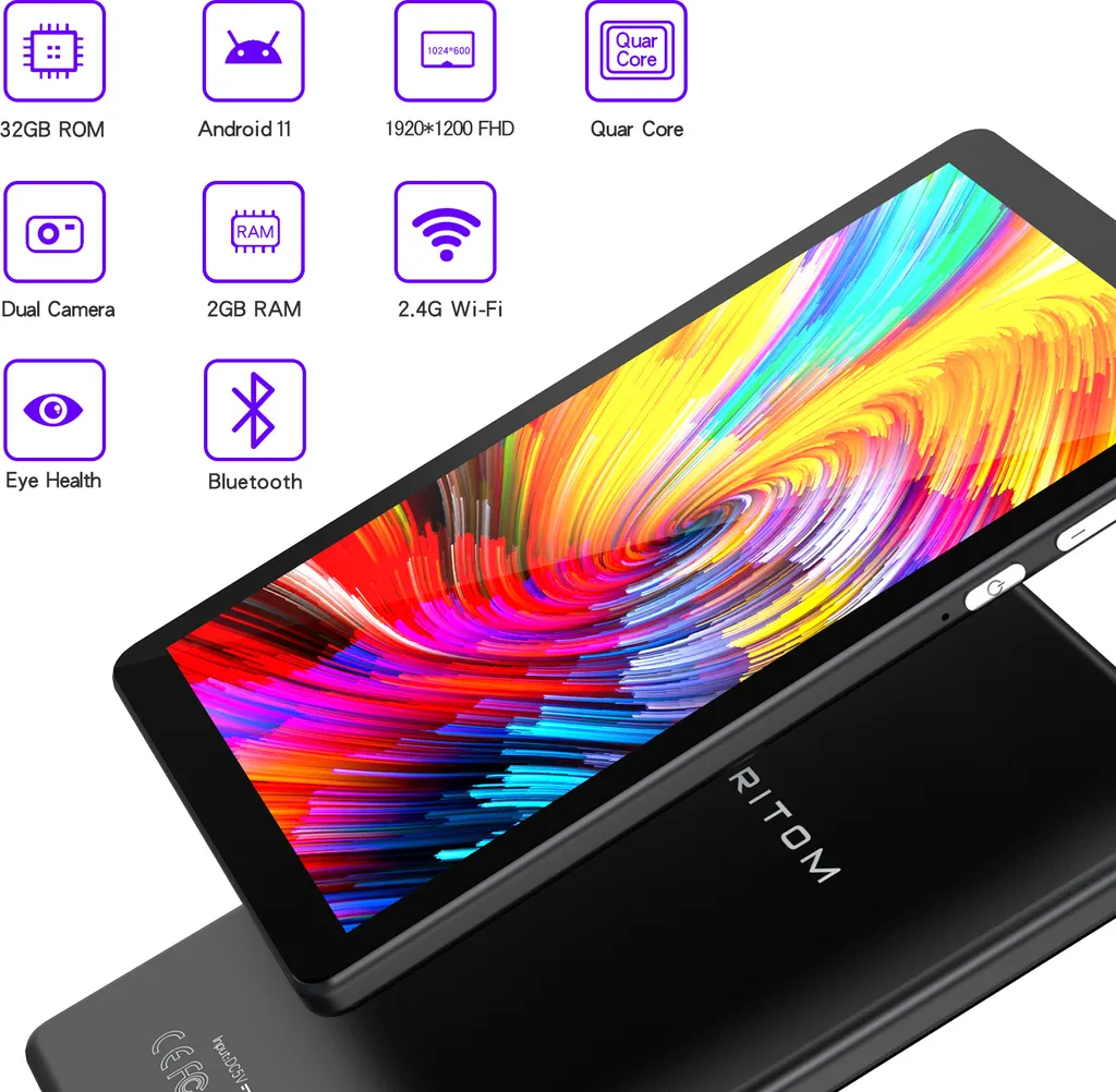 Tablette de Voyage 7 Pouces Pritom Tronpad - Android 11 WiFi Bluetooth