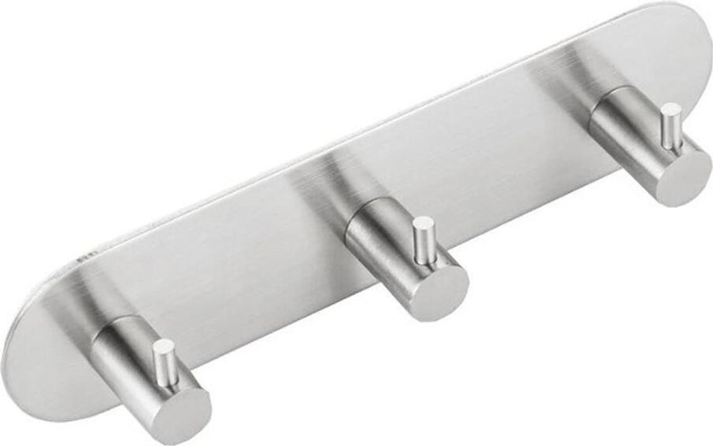 Selbstklebender Dreifachhaken ,Edelstahl matt