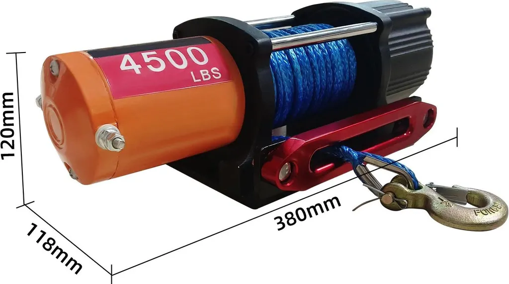 Treuil électrique 4500 lbs avec câble en nylon et conception étanche