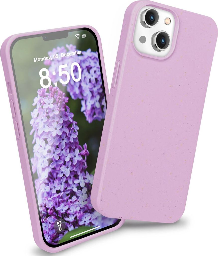 Hülle für iPhone 14, Nachhaltiges Öko Case Umweltfreundlich Natur Eco Cover Lila