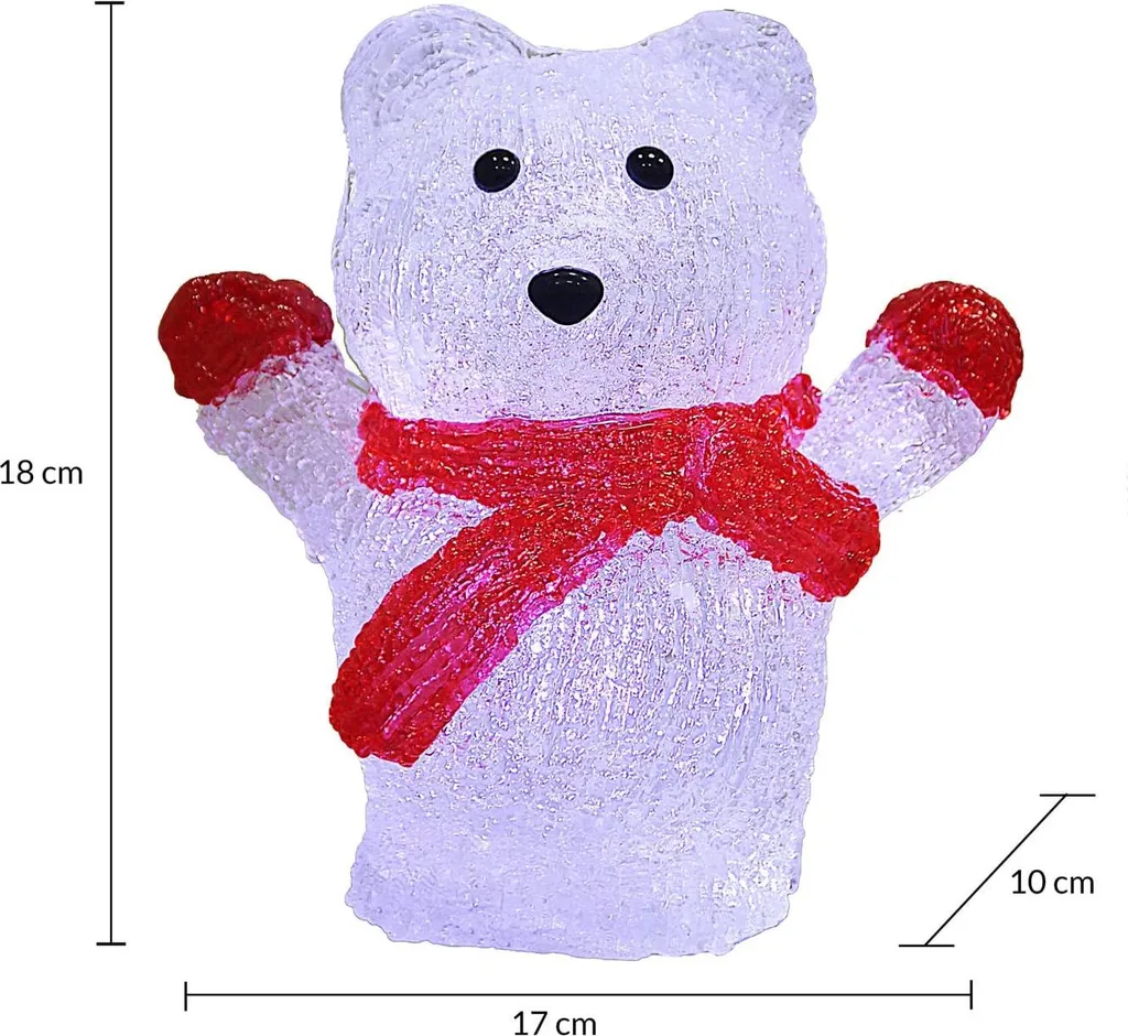 Figurine ours polaire LED autonome sans fil pour ambiance hivernale