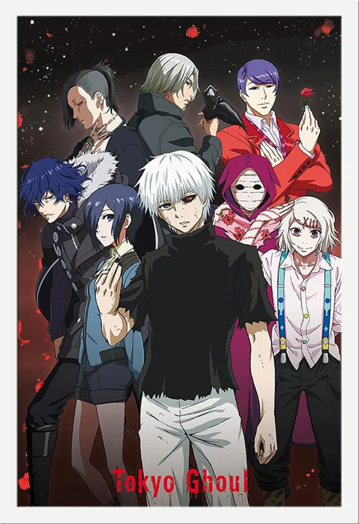 Cornice Shinsuke Bianca 61x91.5 + Poster Tokyo Ghoul Vetro Acrilico MDF
