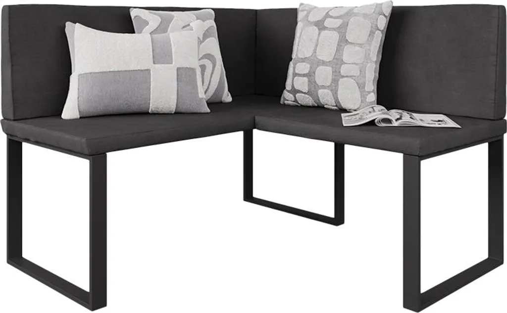 Banc d'angle Anthracite Vicco Ravon 120x120 cm Design Moderne et Épuré - 6