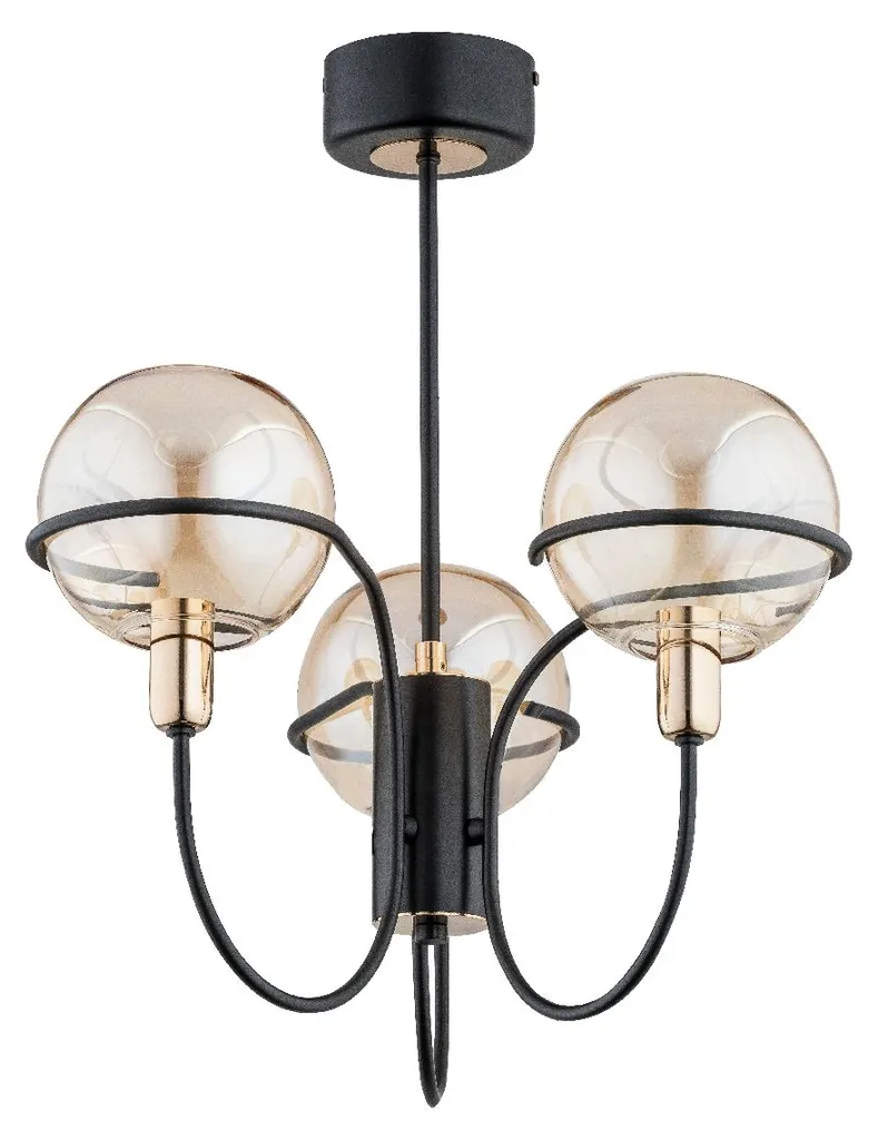 Luminaire suspension PETRA pour salon et salle à manger noir doré