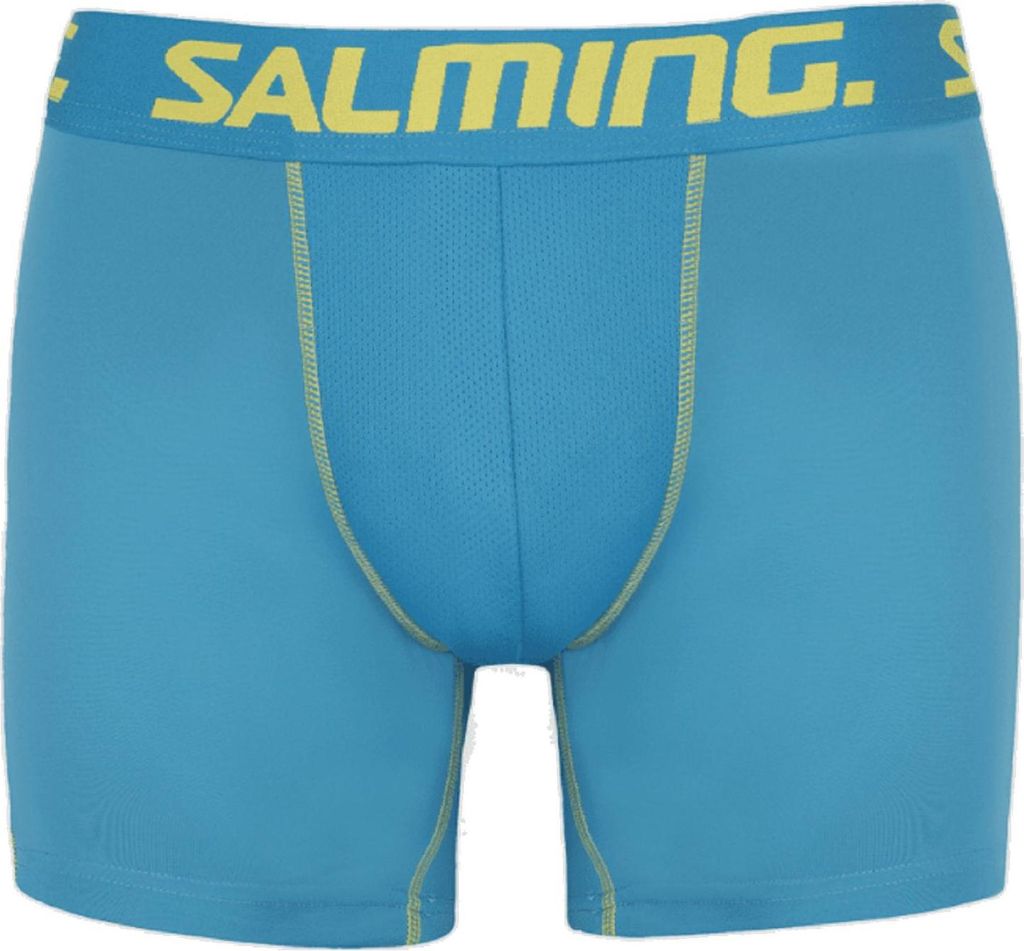 Salming Record Extra Long Boxer Shorts Slip Unterhose Herrenslip blau/gelb 912106-070, Größe:S