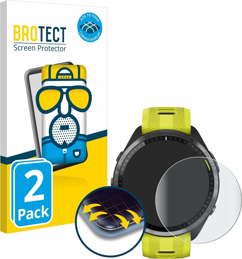 2x BROTECT Fullscreen Schutzfolie für Garmin Forerunner 965 Produktbild 