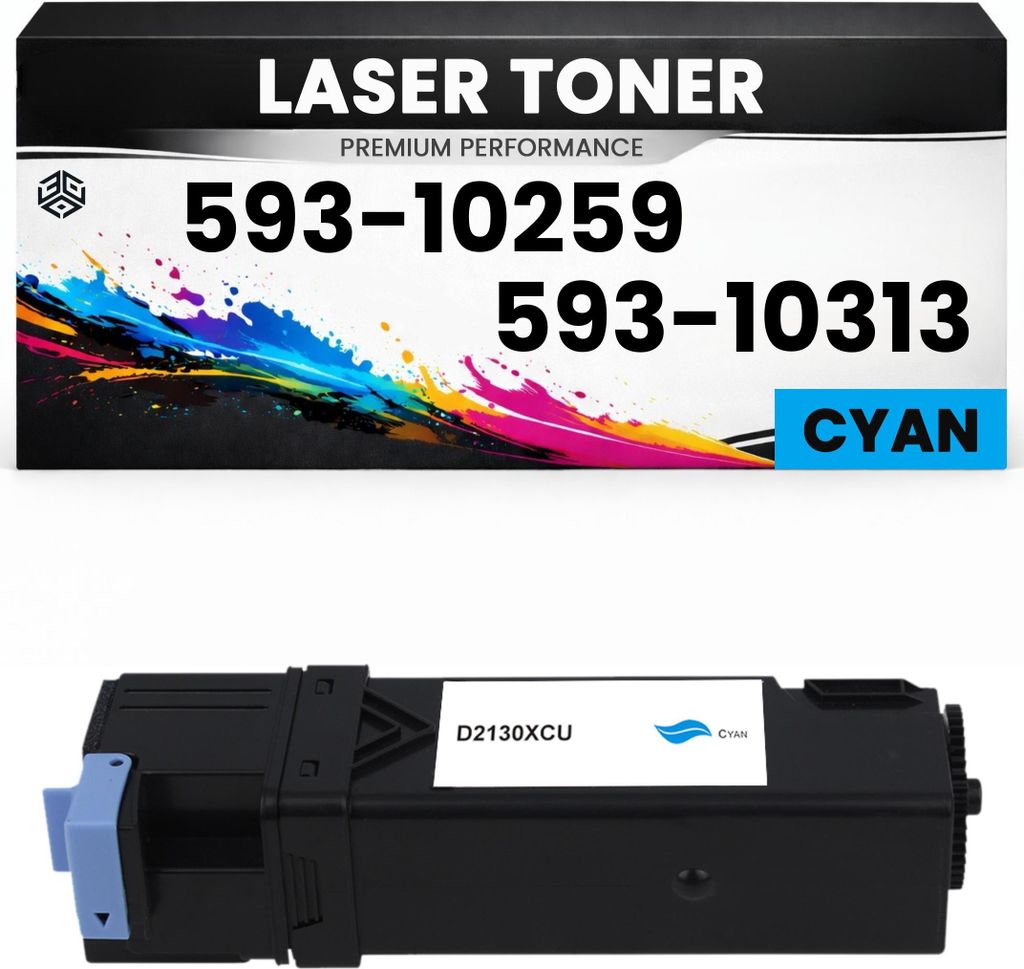 Toner 593-10259 / 593-10313 Cyan für Dell 59310259 59310313 wie Original für Dell 1320, 1320c, 1320cn, 2130cn, 2135cn