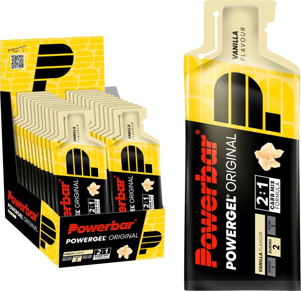 POWERBAR PowerGel Fruit Vanilla Vanille High Carb Energie Gel Natrium 24 x 41 g
