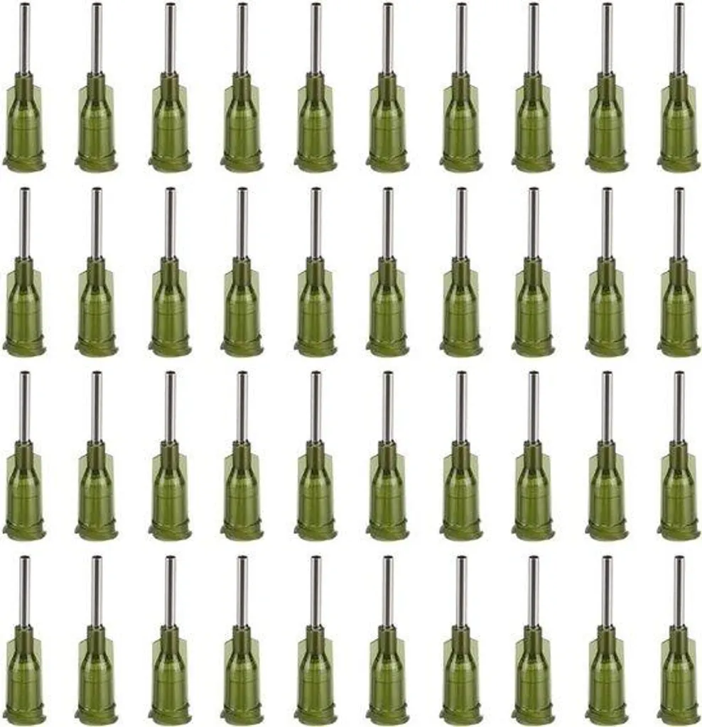 Aiguilles en acier inoxydable raccord Luer calibre 18 vert olive 150pcs