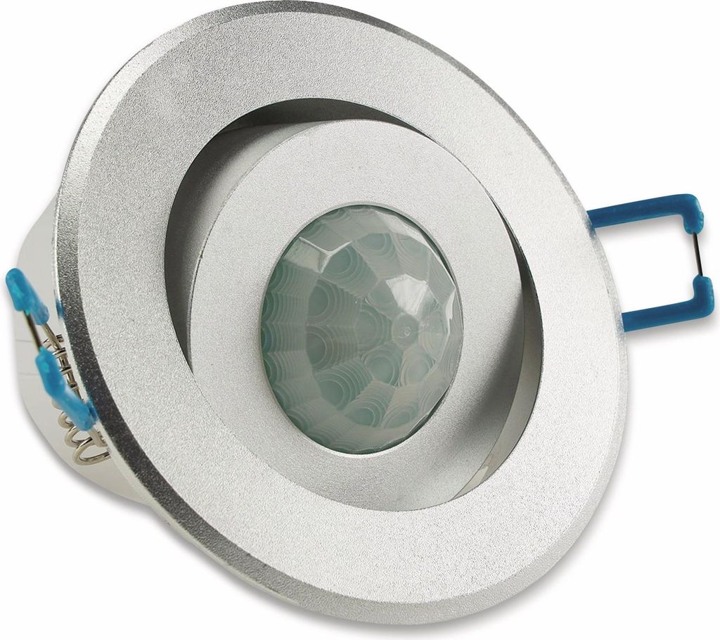 ChiliTec 21054 Decken-Einbau-Bewegungsmelder 360° Alu PIR Sensor, 6m, schwenkbar, silber