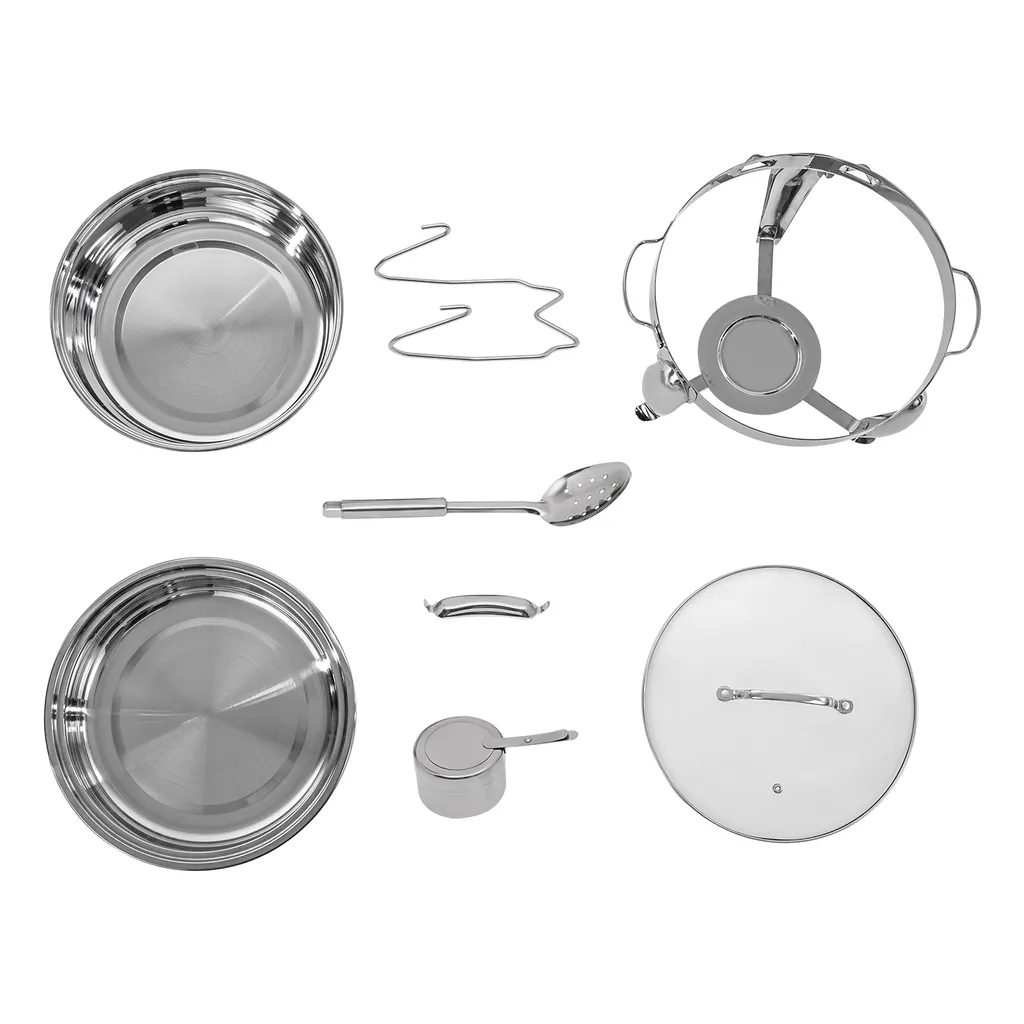 Chafing Dish en Acier Inoxydable Argent avec Couvercle de 4L - 5
