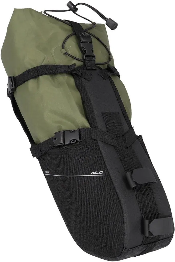 XLC BA-G02 Sacoche de selle vélo 15L noir et vert pour cyclotourisme