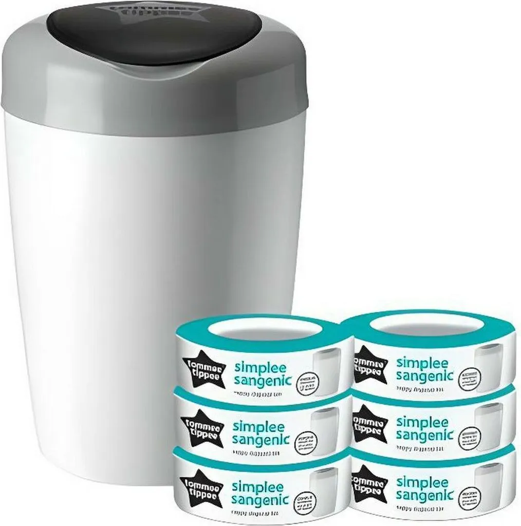 Kit poubelle à couches Tommee Tippee et 6 recharges pour hygiène bébé