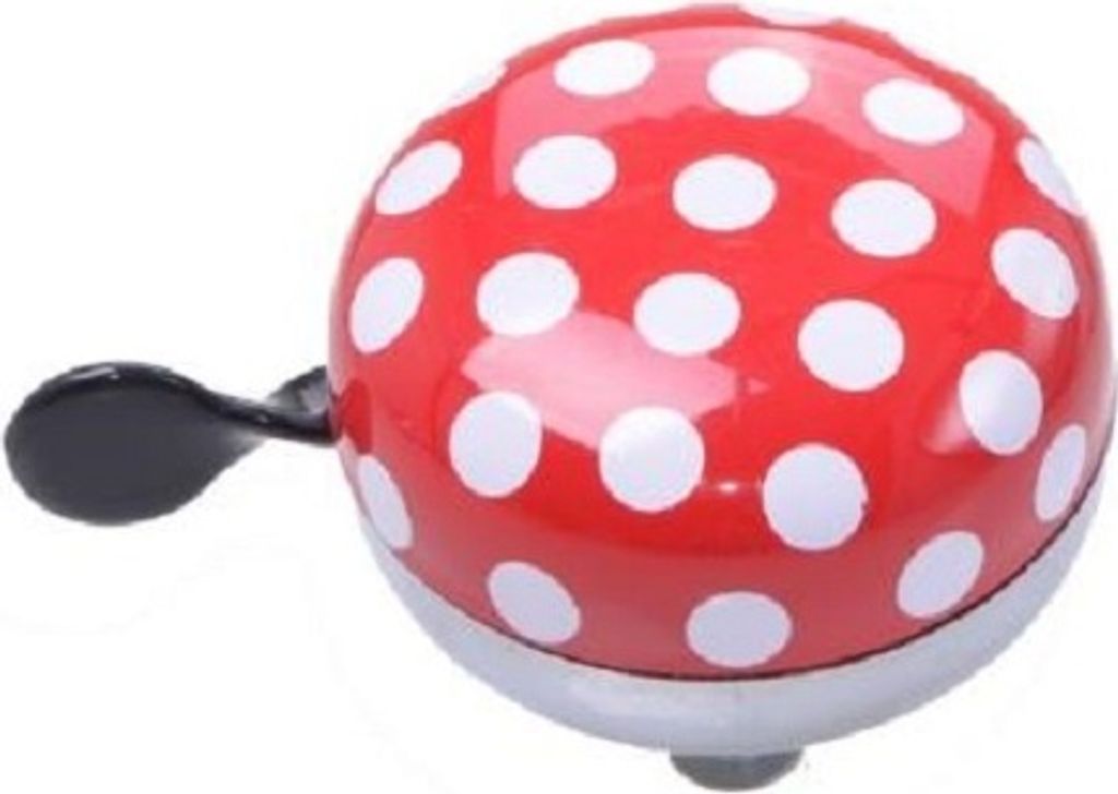 Filmer 41057 Fahrradglocke Ding Dong 80mm Dotty rot mit weißen Punkten