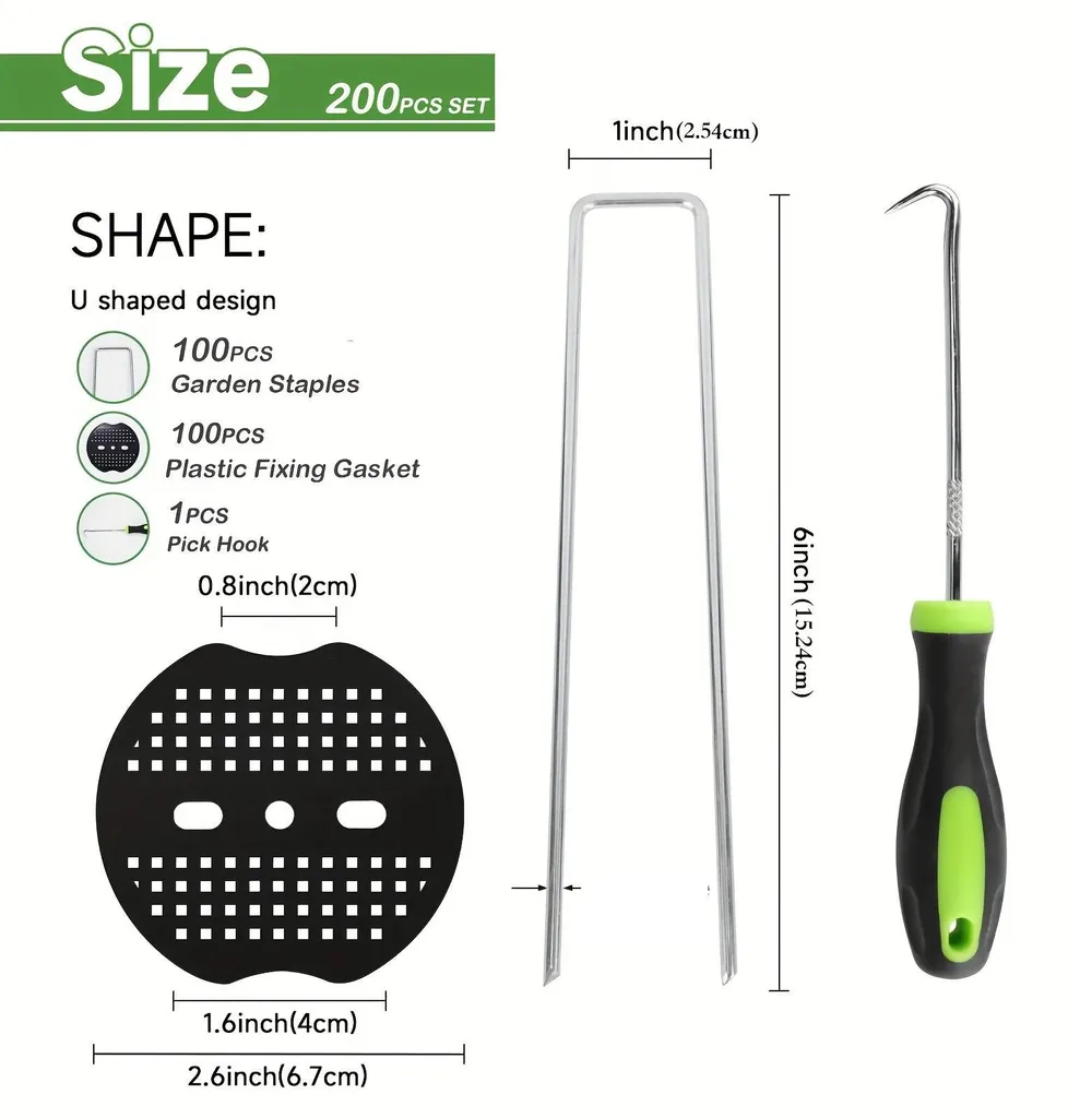 Éléments métalliques durables de fixation de sol - Pack de 200 unités