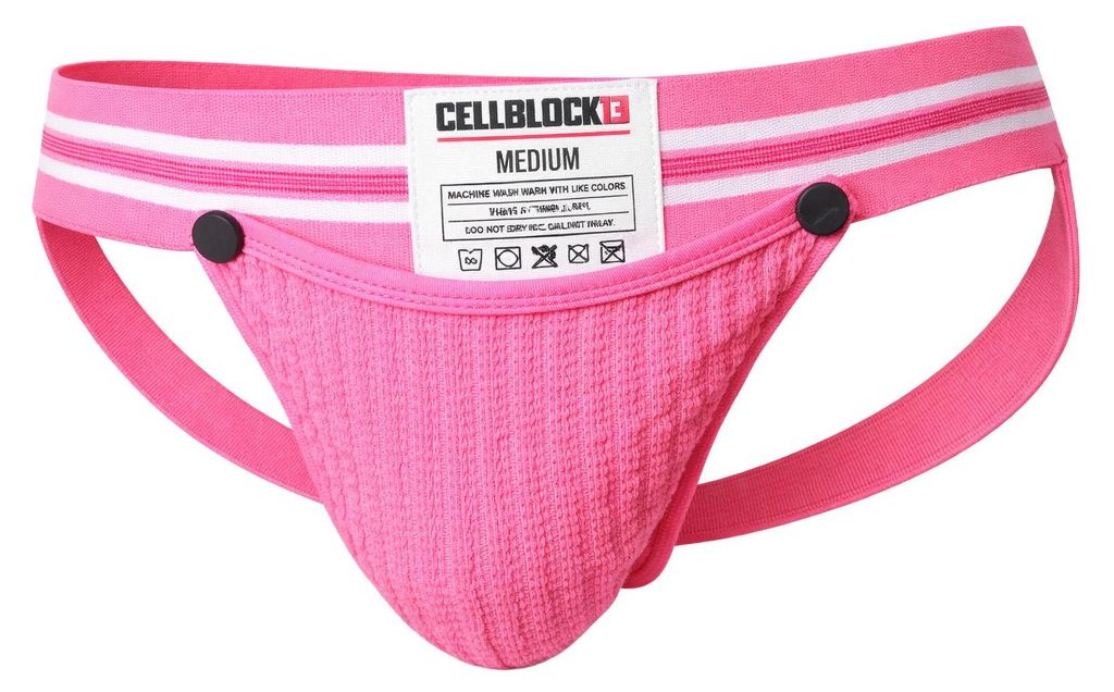 CELLBLOCK 13 Tight End 2 inch Snap Up Jockstrap Pink - Größe XL