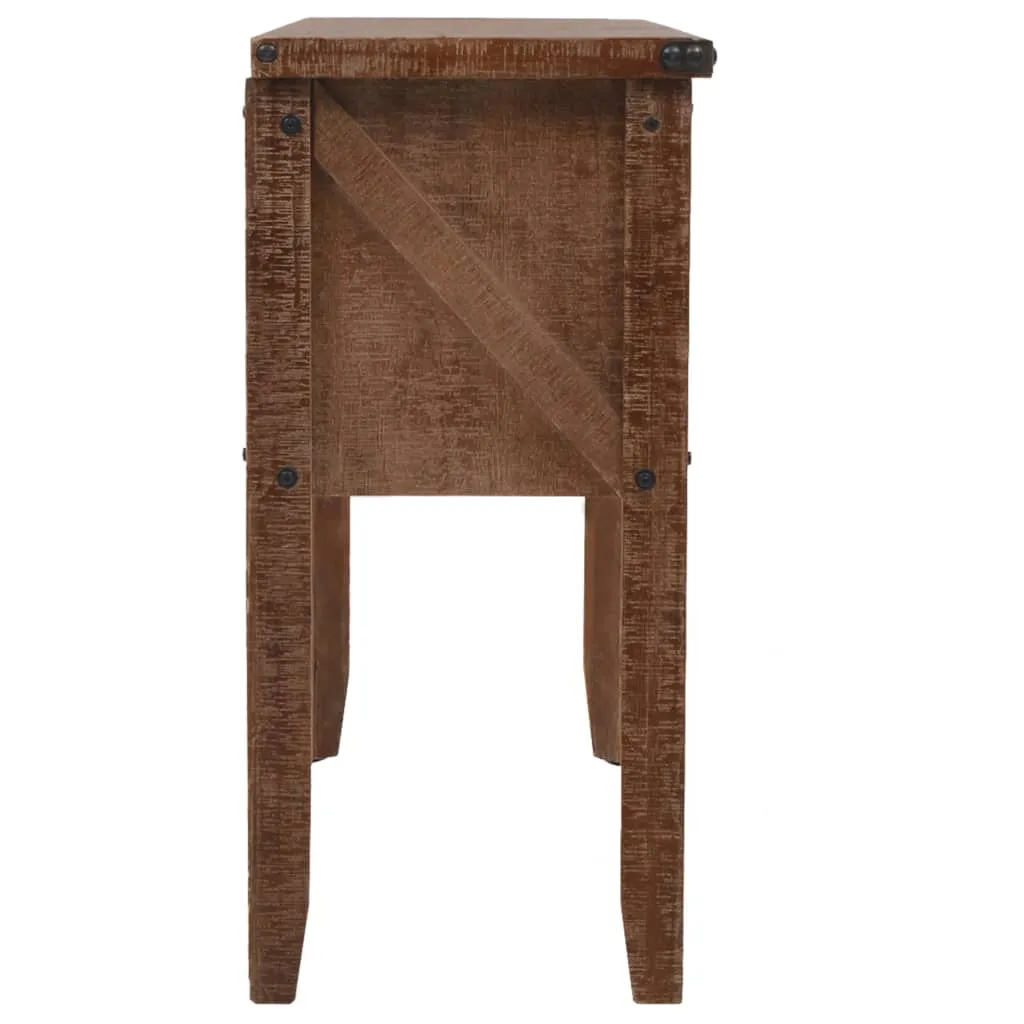 Table d'appoint console en bois massif brun pour entrée et salon - 4