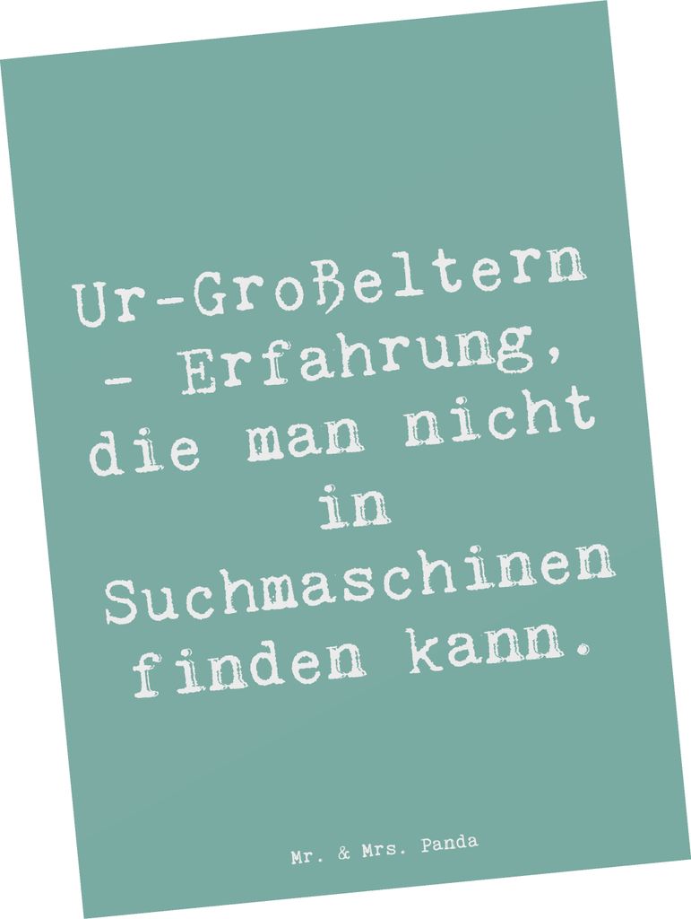 Mr. & Mrs. Panda Postkarte Spruch Ur-Großeltern Weisheit - Meeresbrise - Geschenk, Generationen, Ansichtskarten, Postkarten, Geburtstage, Liebe, F...