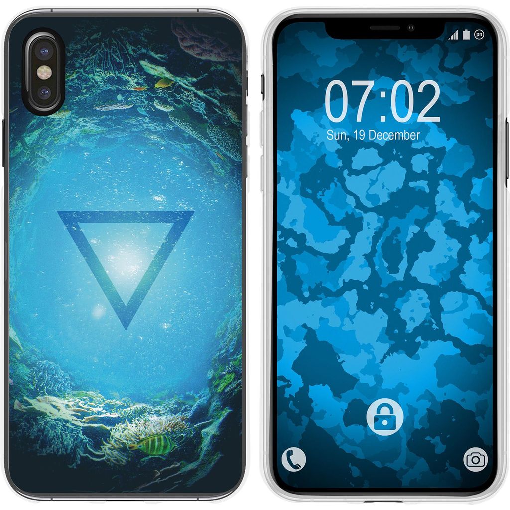 PhoneNatic Case kompatibel mit Apple iPhone Xs Max Silikon-Hülle Element Wasser M4