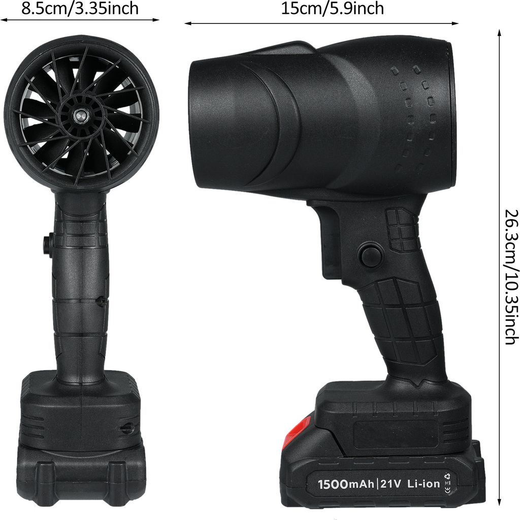 Akumulátorový foukač prachu, výkonný ventilátor 1050 W, Obrázek produktu 3