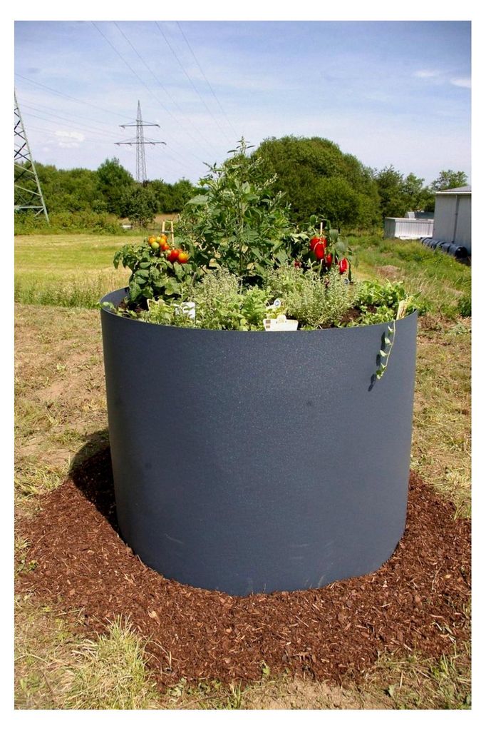 Hochbeet-Bausatz Kunststoff rund anthrazit D=100cm H=80cm