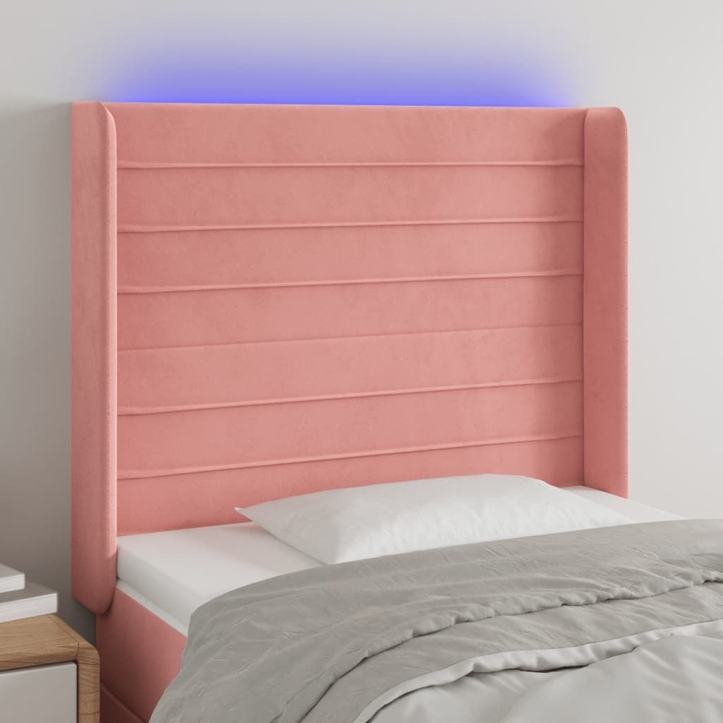 Maison Exclusive - LED Kopfteil Rosa 103x16x118/128 cm Samt