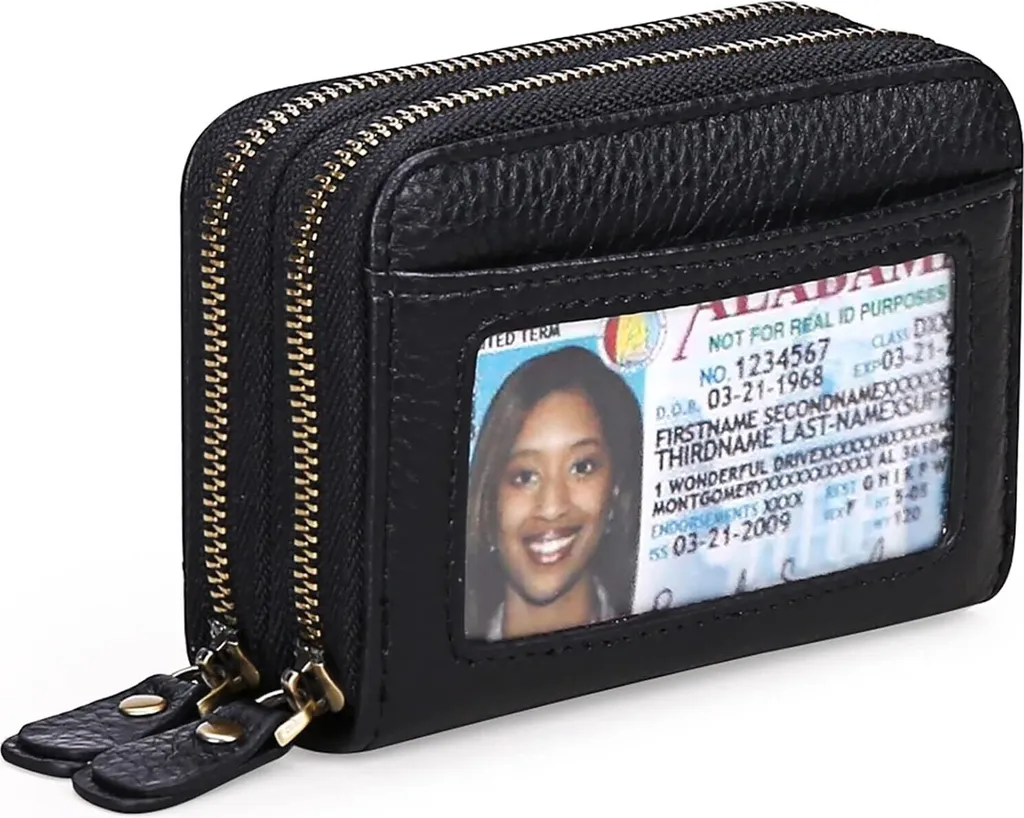 Portafoglio Donna Anti-RFID Vera Pelle: Mini Protezione Dati e Monete