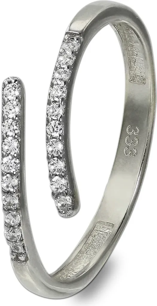 Bague de Mariage ou Fiançaille Or Blanc 333 et Zirconia Taille 54