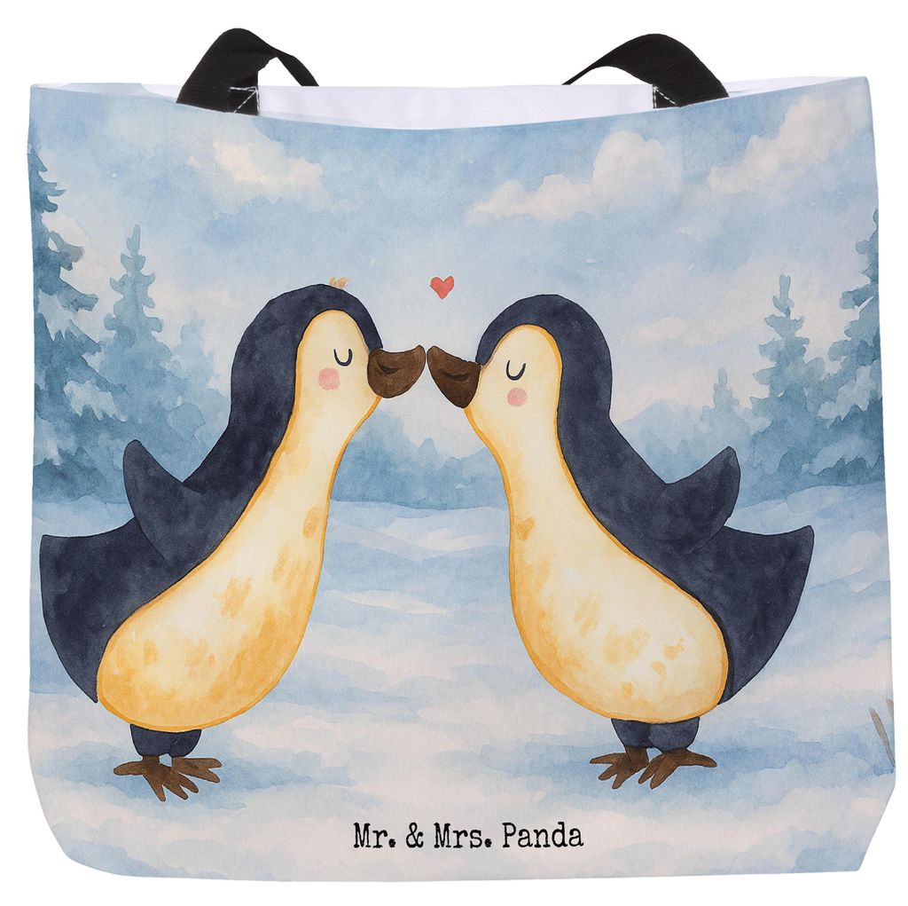 Mr. & Mrs. Panda Schultasche Pinguin Liebe Design - Weiß - Geschenk, Liebesgeschenk, Strandtasche, Geschenkidee, Vertraut, Tote Bag, Tasche, Hochz...