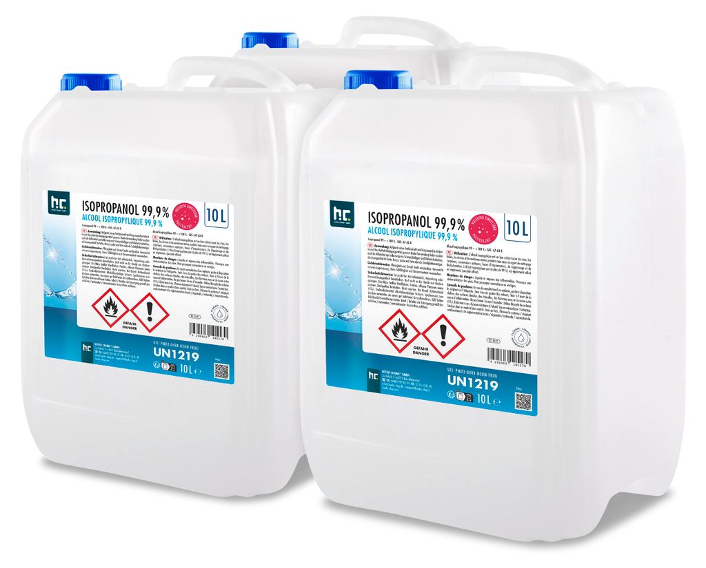 10 L Isopropanol 99,9% zur Flächenreinigung, als Lösungsmittel für Fette, Harze, Lacke, Tinte