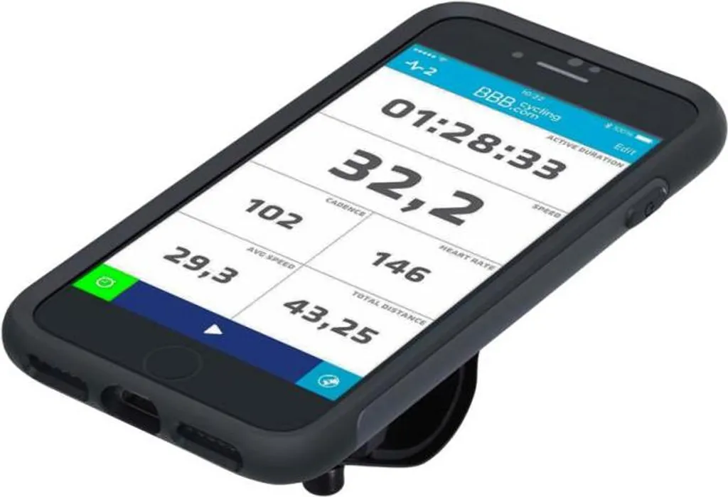Support de Vélo pour iPhone 6/7/8 et SE BBB Patron I7 avec Coque Noire