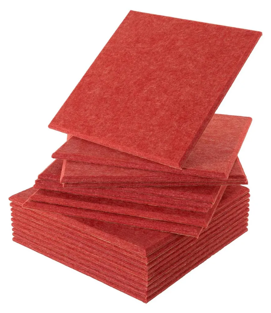 Améliorer l'acoustique d'un salon avec des panneaux rouges absorbants 6pc