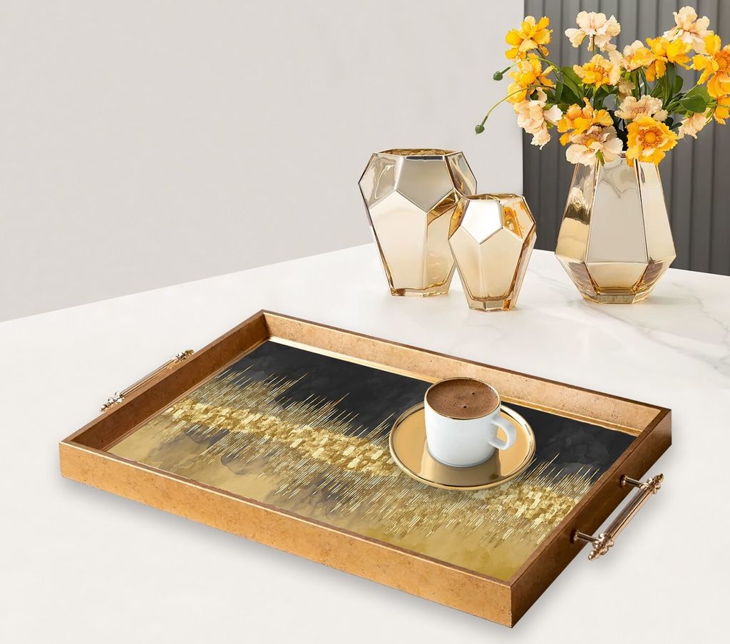 Evila Originals, TPEA9828, Tablett, Mehrfarbig, 100 % GLAS, 50 x 29 x 3,5 cm