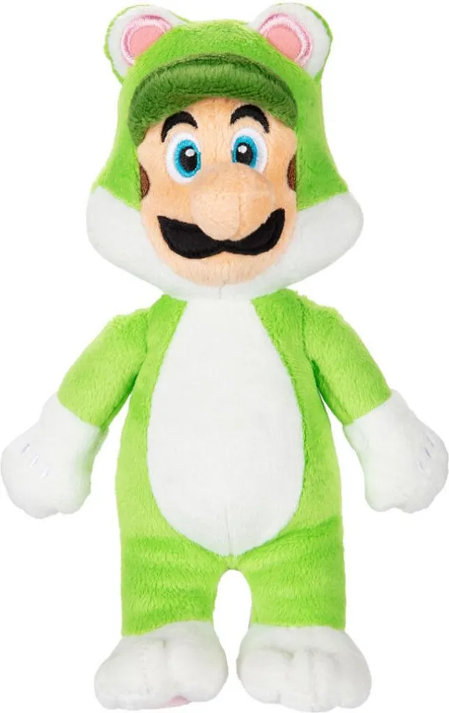 Peluche Cat Luigi Super Mario 18 cm - Figurine Nintendo Chat Originale