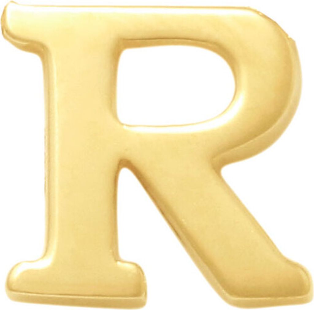 Neu Bling 9NBG-902R Gold Letter Earring R - 1/2 Paar - 14 Karat - 3.6x3.5mm - Ohrring - Geschenk für sie - Gold