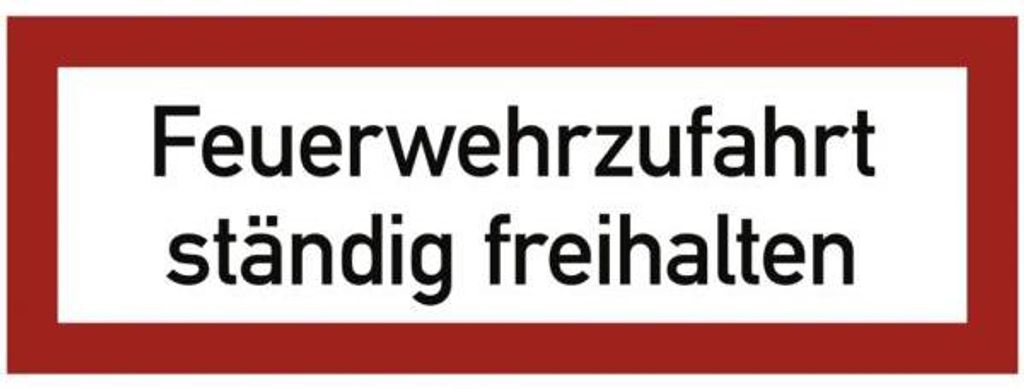 Dreifke Brandschutzschild Feuerwehrzufahrt ständig freihalten, Alu, 594x210 ...