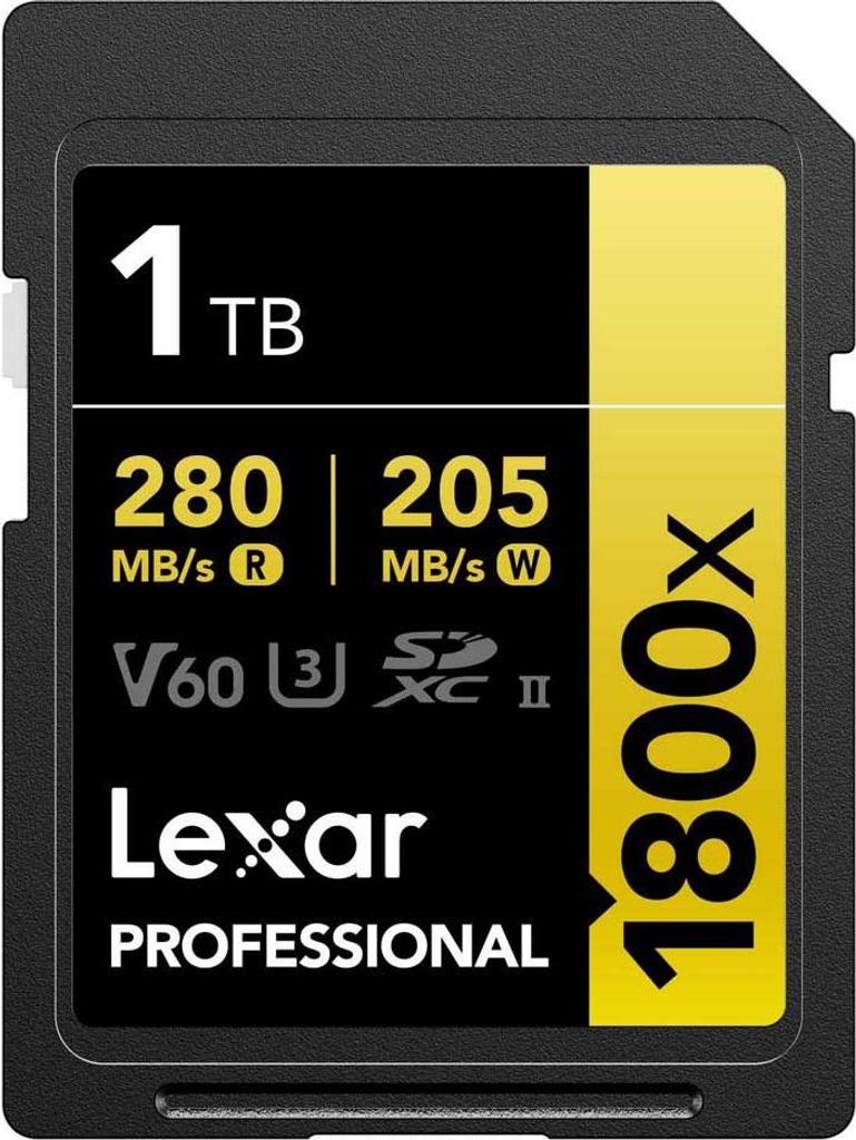 Lexar Professional 1800x, 1 TB, SDXC, Klasse 10, UHS-II, 280 MB/s, 205 MB/s