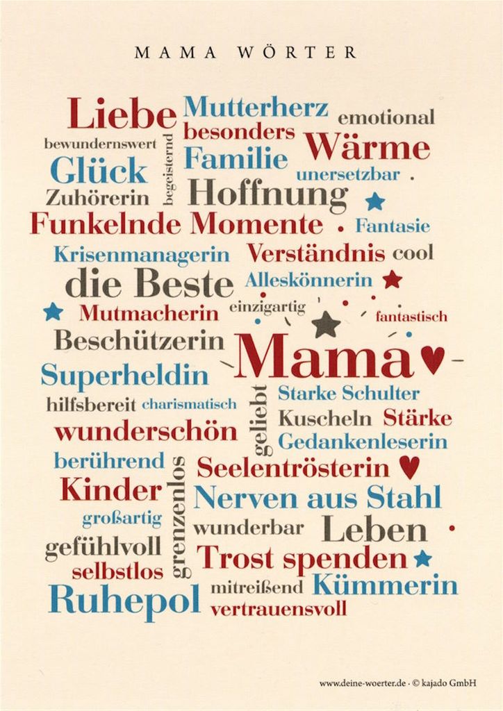 Postkarte Deine Wörter "Mama-Wörter"