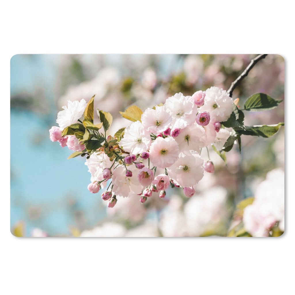 MuchoWow Schreibtischunterlage Blumen - Blüte - Frühling 60x40 cm - XXL Mauspad - Großes Mauspad
