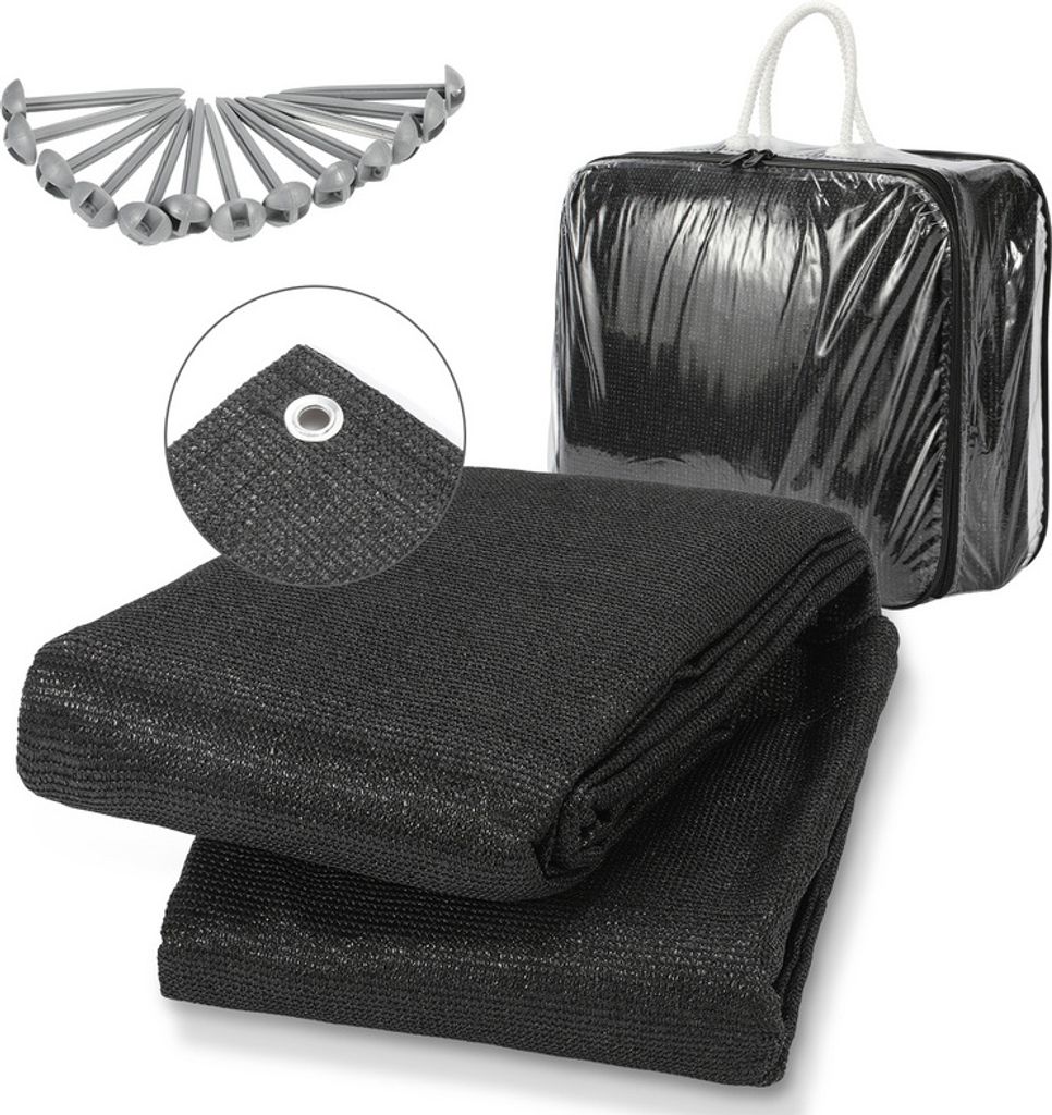 Jopassy Zeltteppich 300X600cm Vorzeltteppich Campingteppich Outdoor Teppich Vorzeltboden Zeltunterlage Zeltboden für Zelt Wohnmobil Schwarz
