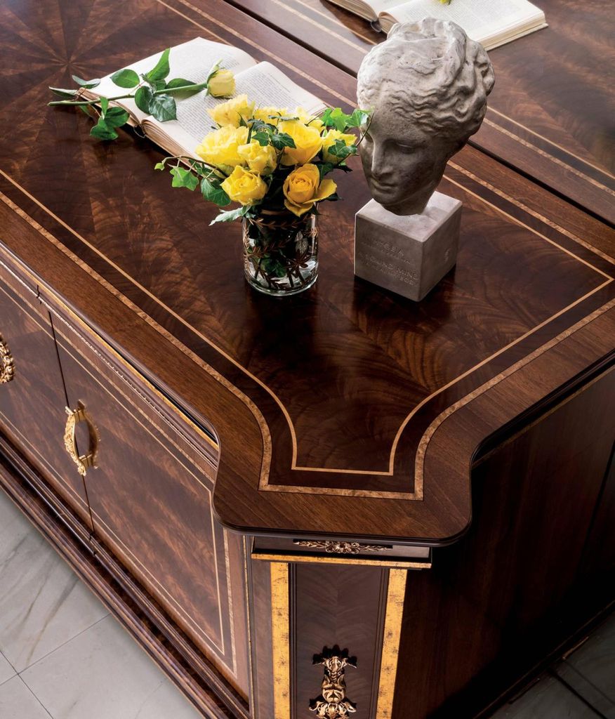 Buffet Kommode Kommoden Wohnzimmer Wandschrank + Spiegel Italienische Möbel XXL