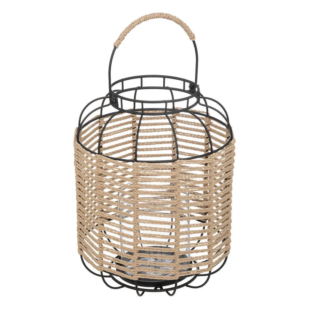 Lanterne à bougie COSY 33 cm en métal noir pour une décoration élégante
